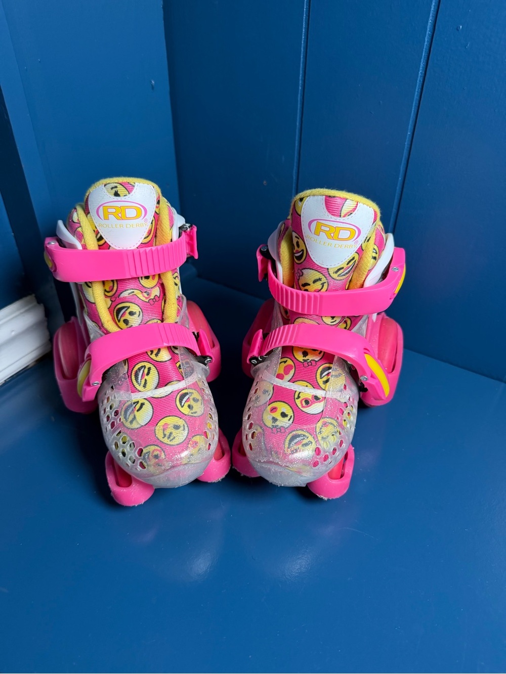 Roller Derby Kids' Pink Emoji Adjustable Roller Skates